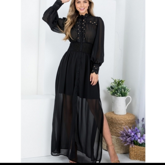 Dresses & Skirts - H.P.  BUTTON FRONT MAXI DRESS